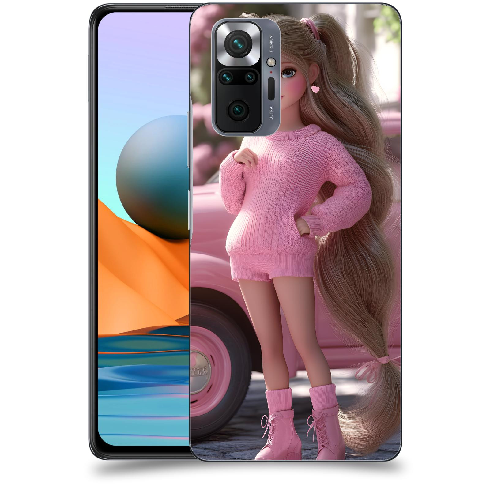 ACOVER Kryt na mobil Xiaomi Redmi Note 10 Pro - Girl with pink car