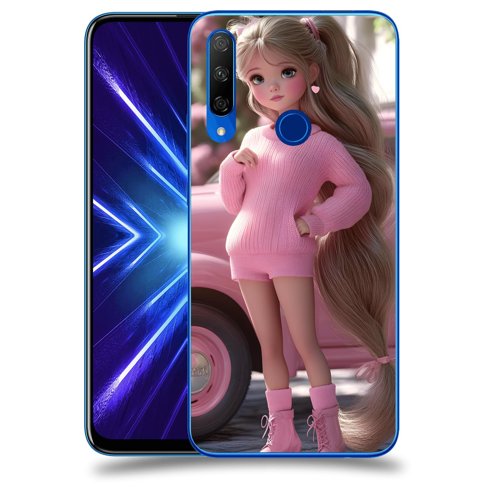 ACOVER Kryt na mobil Honor 9X - Girl with pink car