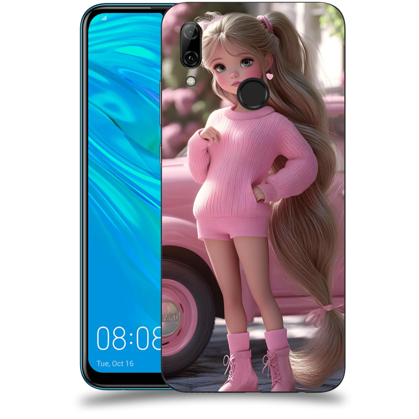 ACOVER Kryt na mobil Huawei P Smart 2019 - Girl with pink car