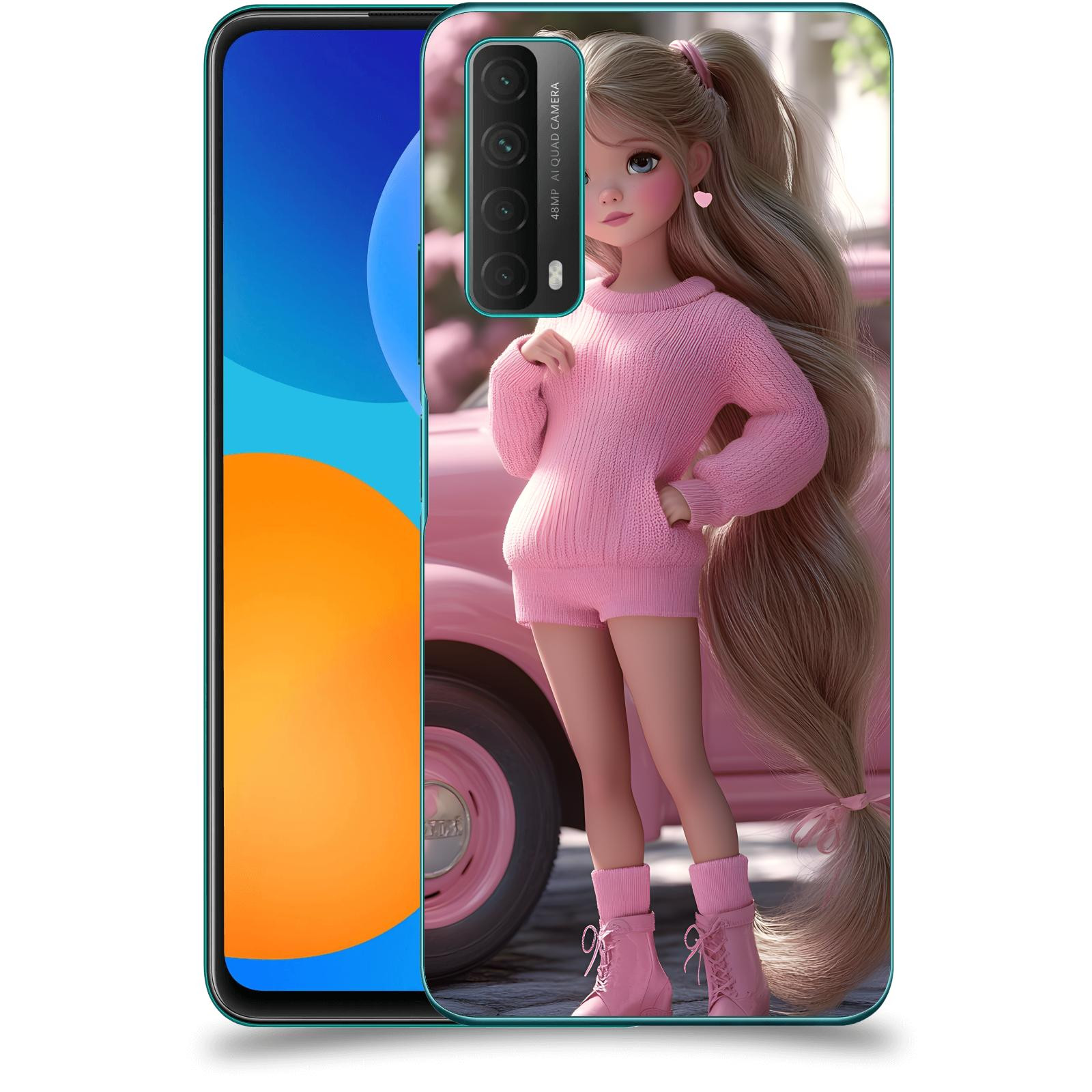 ACOVER Kryt na mobil Huawei P Smart 2021 - Girl with pink car