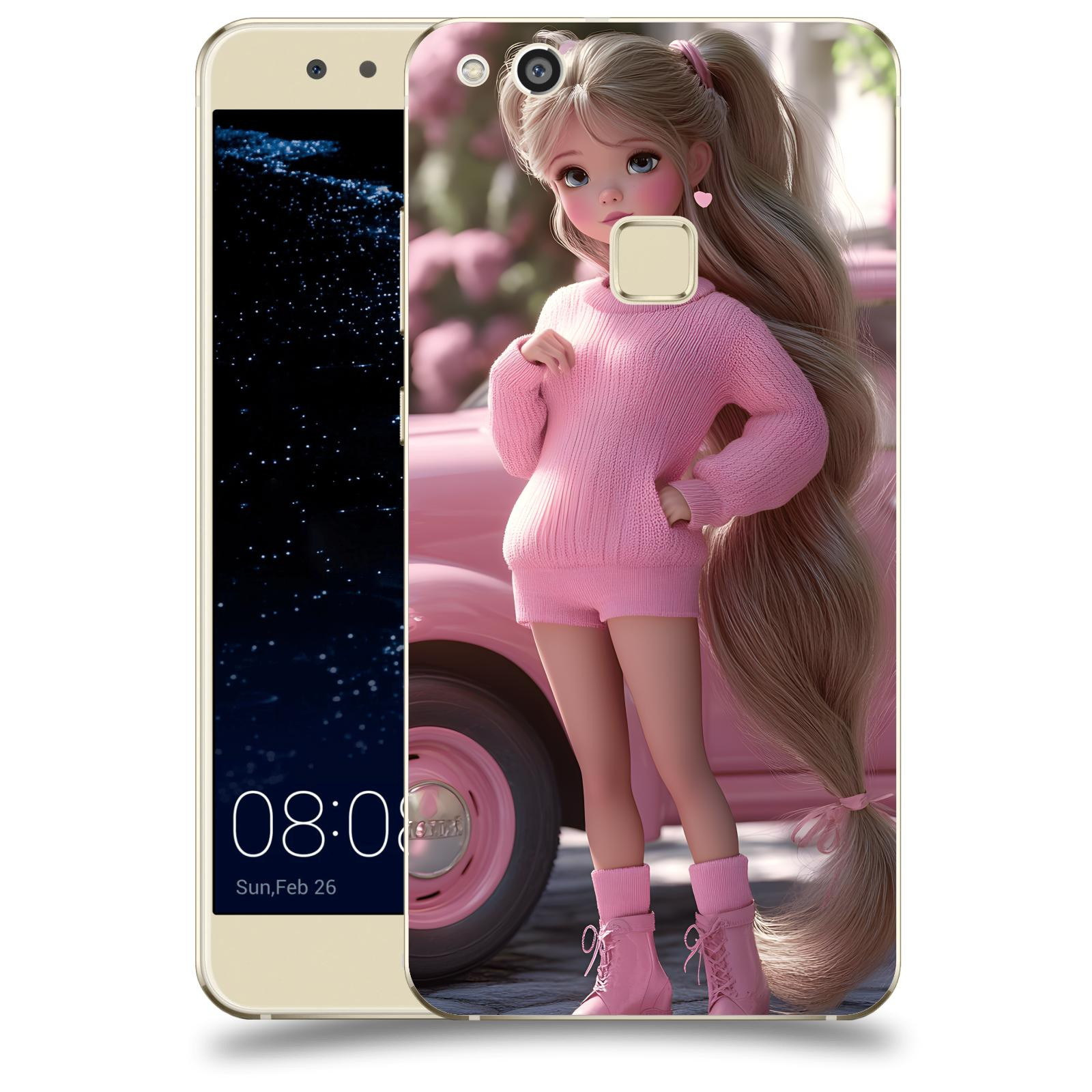 ACOVER Kryt na mobil Huawei P10 Lite - Girl with pink car