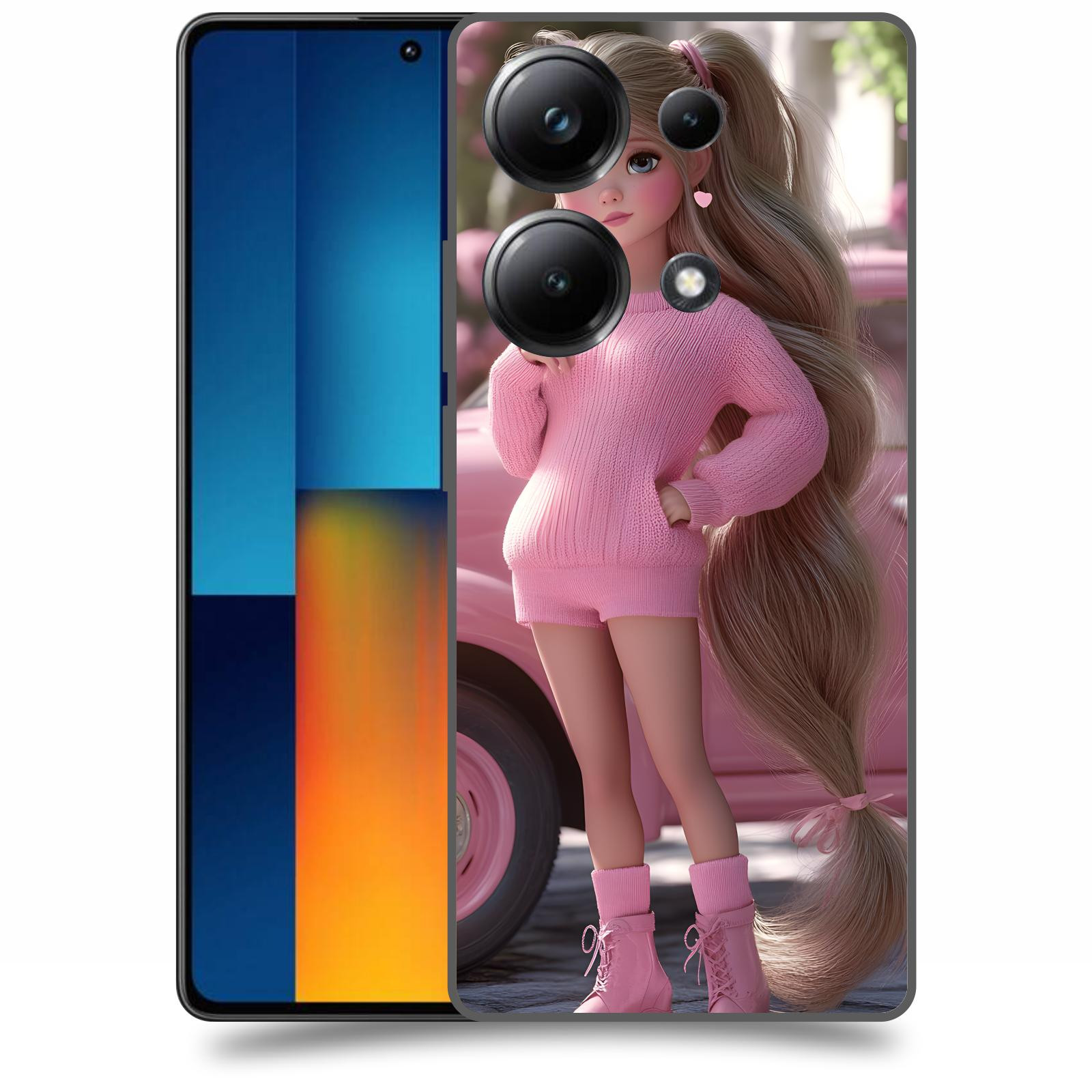 ACOVER Kryt na mobil Poco M6 - Girl with pink car