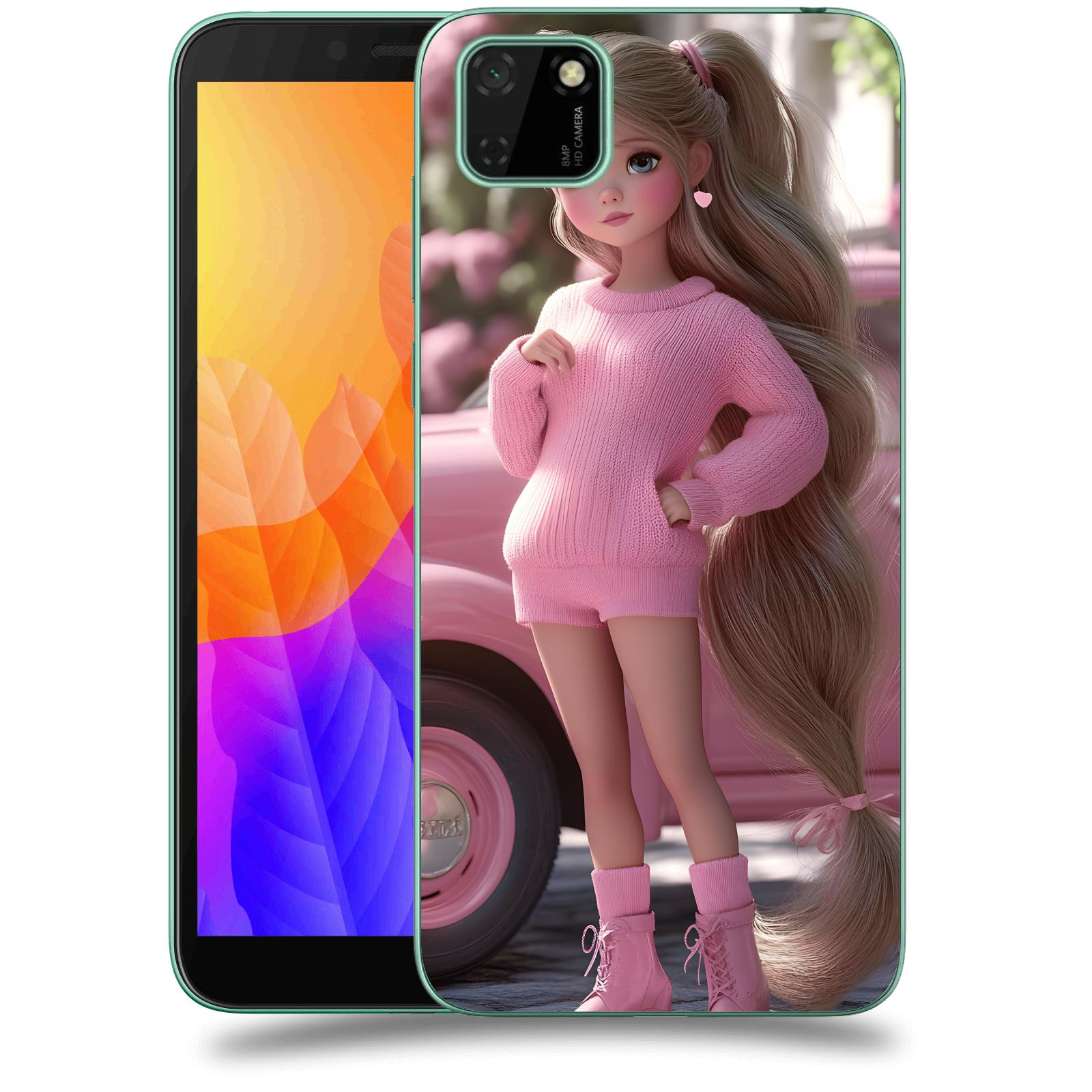 ACOVER Kryt na mobil Huawei Y5P - Girl with pink car