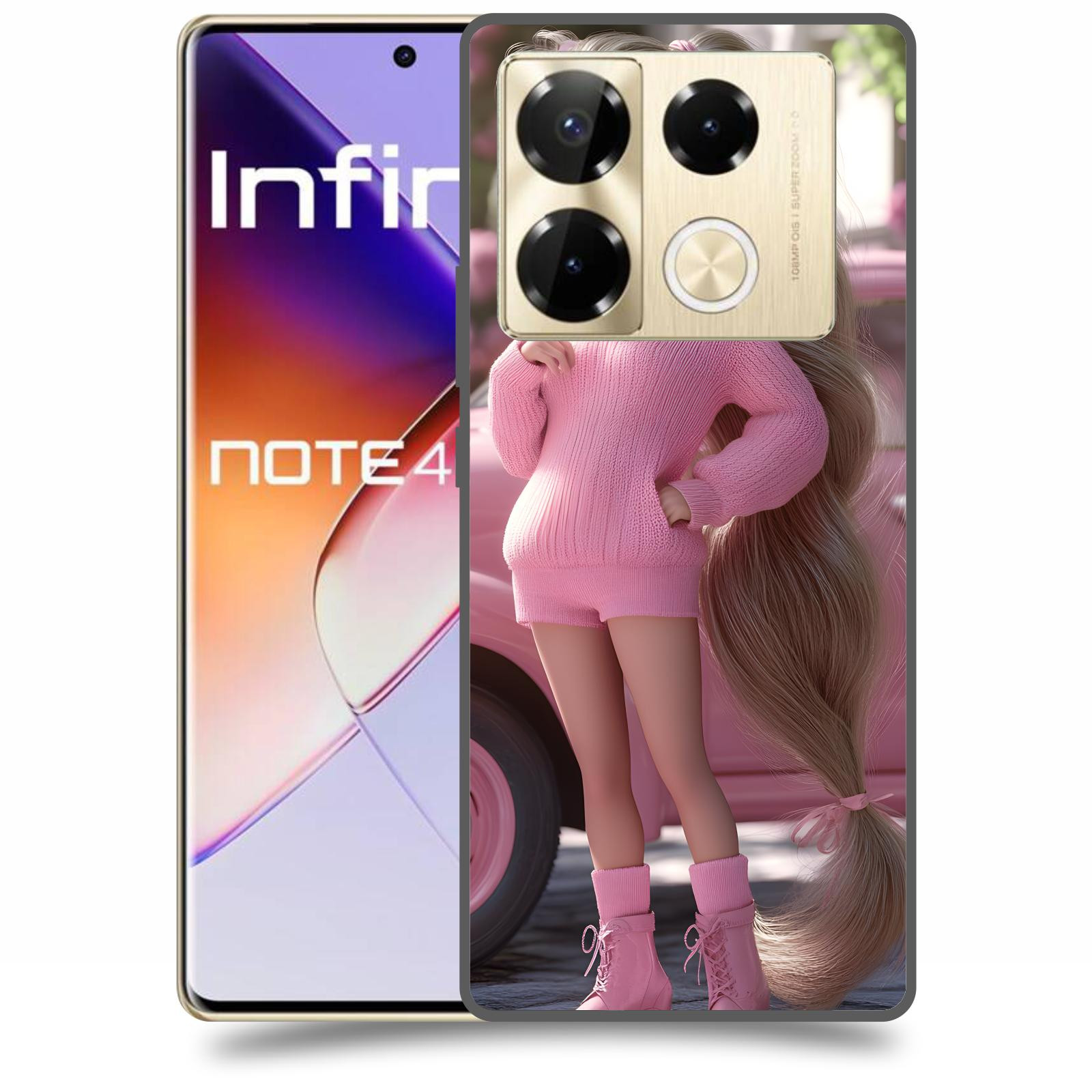 ACOVER Kryt na mobil Infinix Note 40 PRO - Girl with pink car
