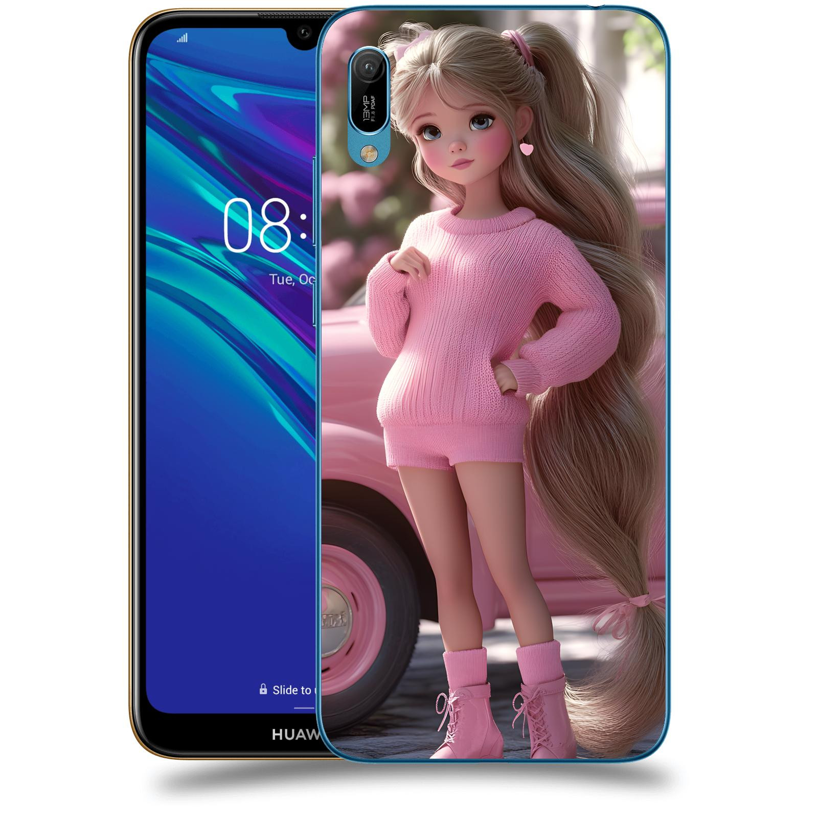 ACOVER Kryt na mobil Huawei Y6 2019 - Girl with pink car