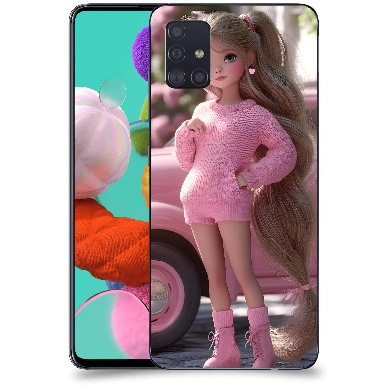 ACOVER Kryt na mobil Samsung Galaxy A51 A515F - Girl with pink car