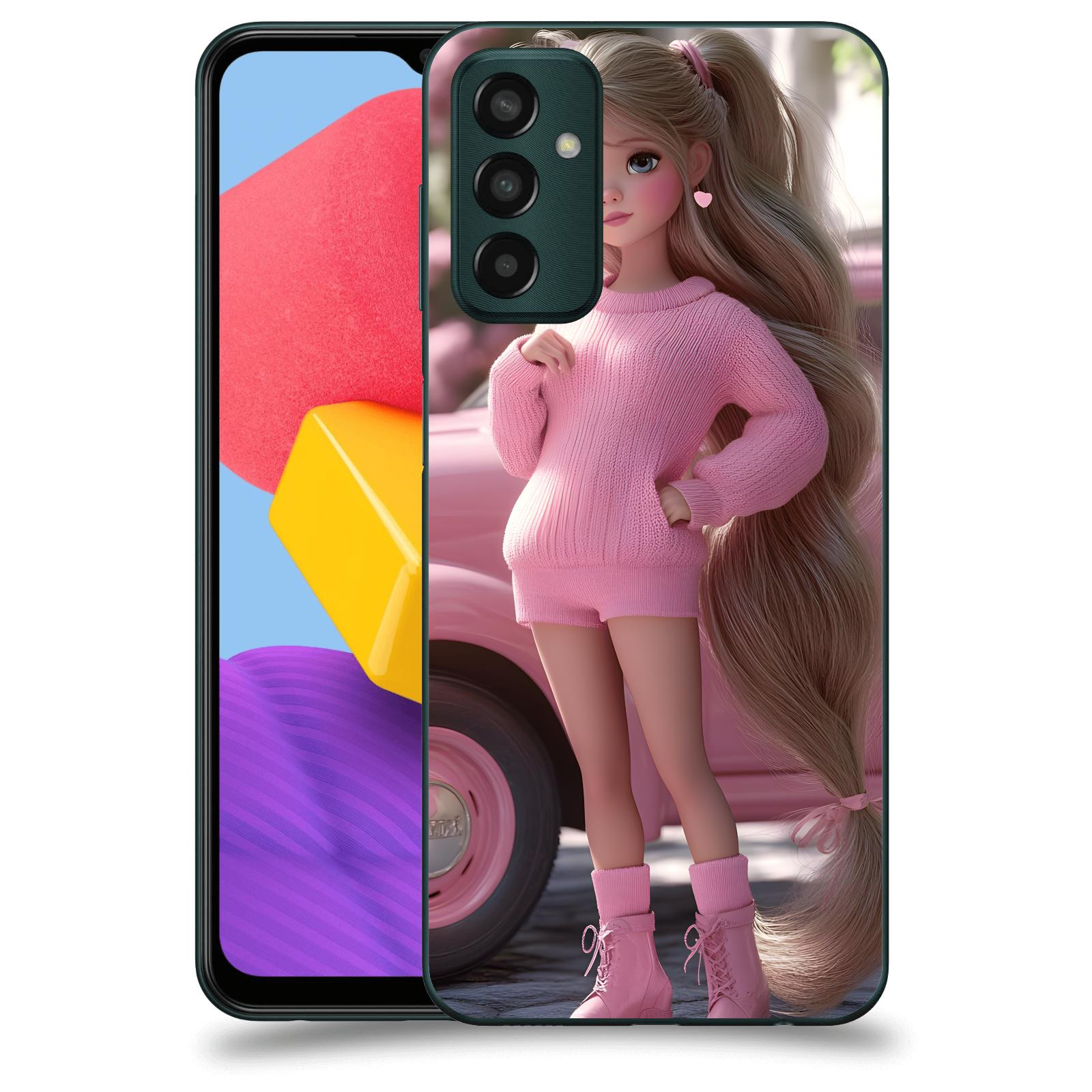 ACOVER Kryt na mobil Samsung Galaxy M13 M135F - Girl with pink car
