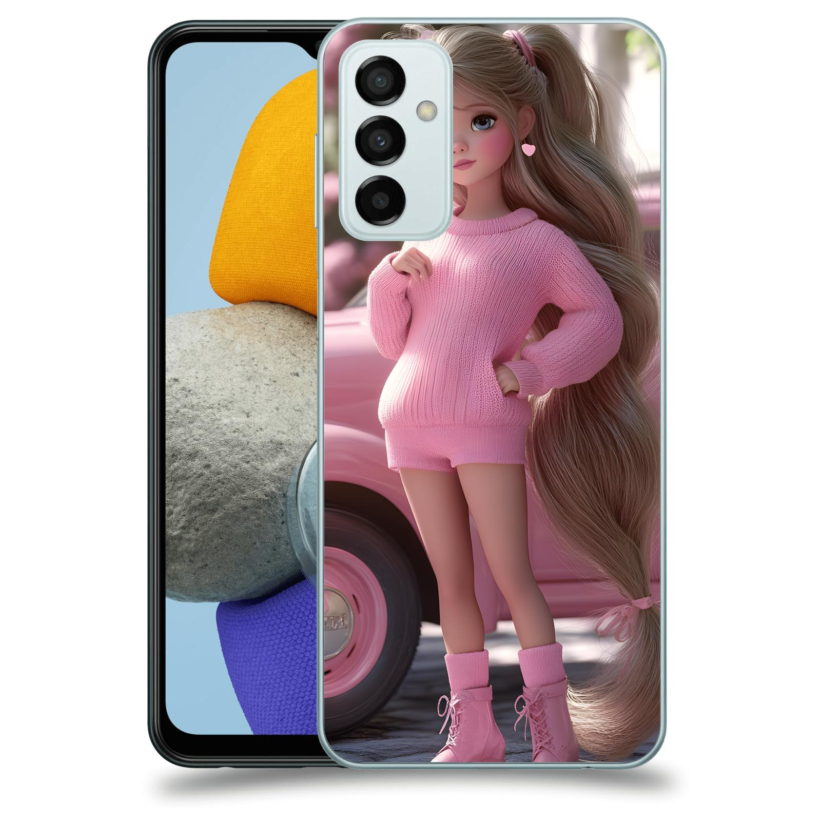 ACOVER Kryt na mobil Samsung Galaxy M23 5G - Girl with pink car