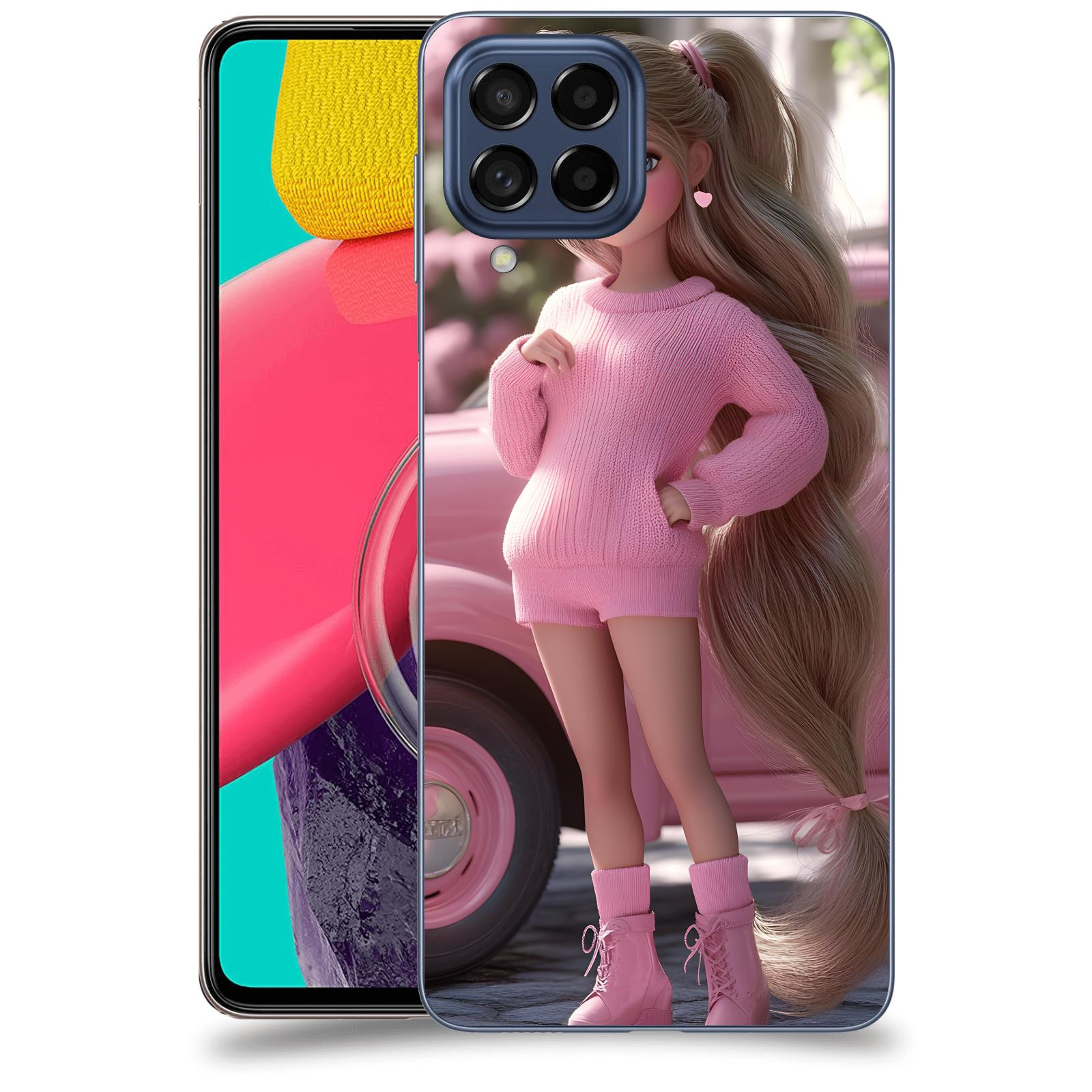 ACOVER Kryt na mobil Samsung Galaxy M53 5G - Girl with pink car