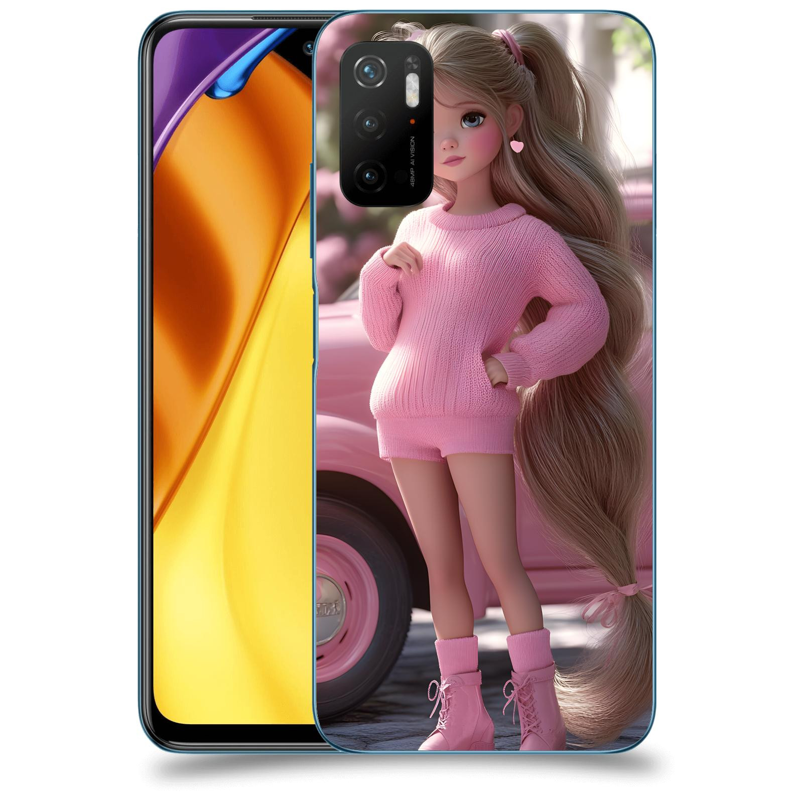 ACOVER Kryt na mobil Xiaomi Poco M3 Pro 5G - Girl with pink car