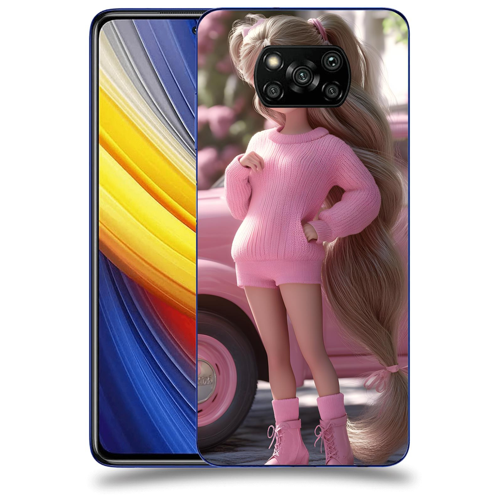 ACOVER Kryt na mobil Xiaomi Poco X3 Pro - Girl with pink car
