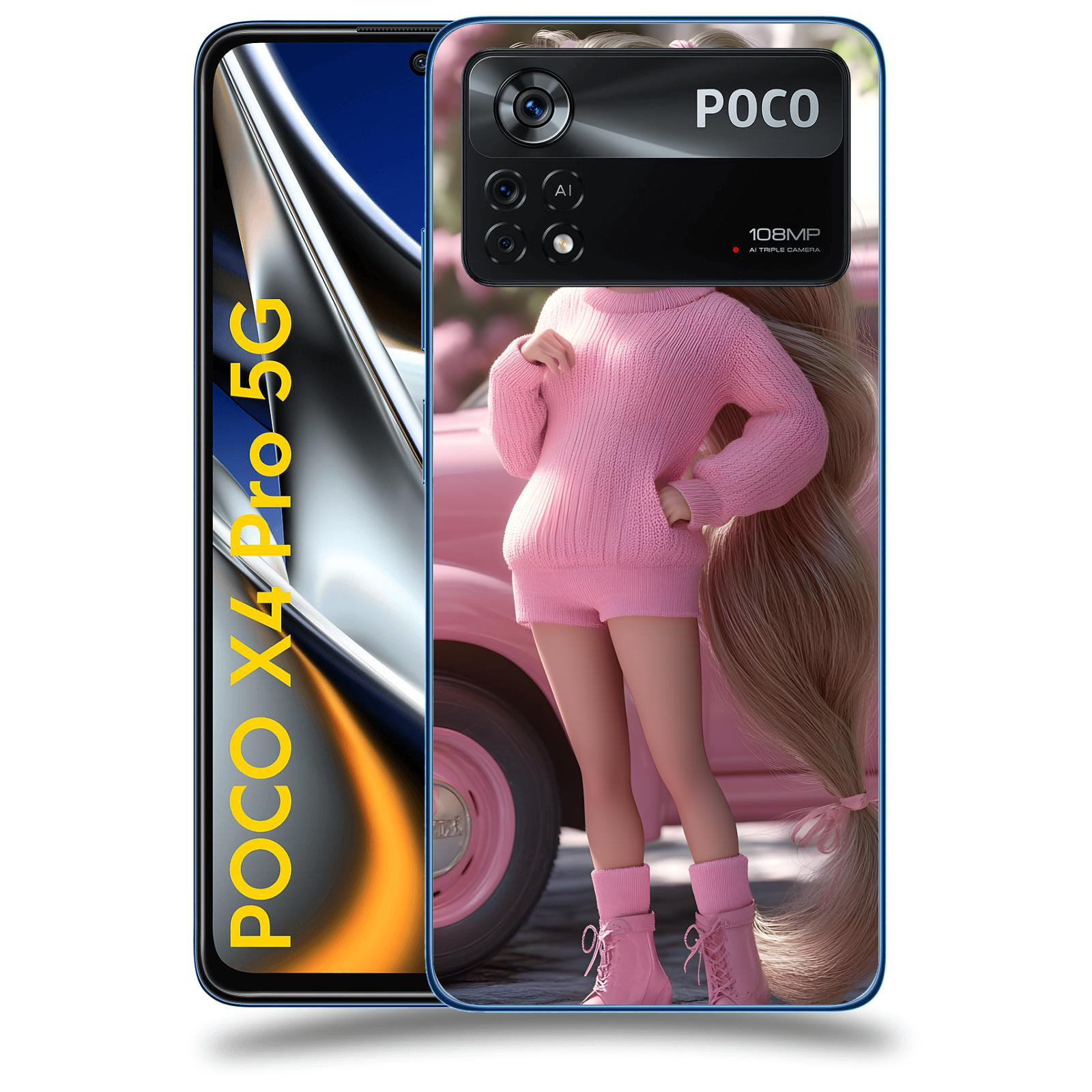 ACOVER Kryt na mobil Xiaomi Poco X4 Pro 5G - Girl with pink car