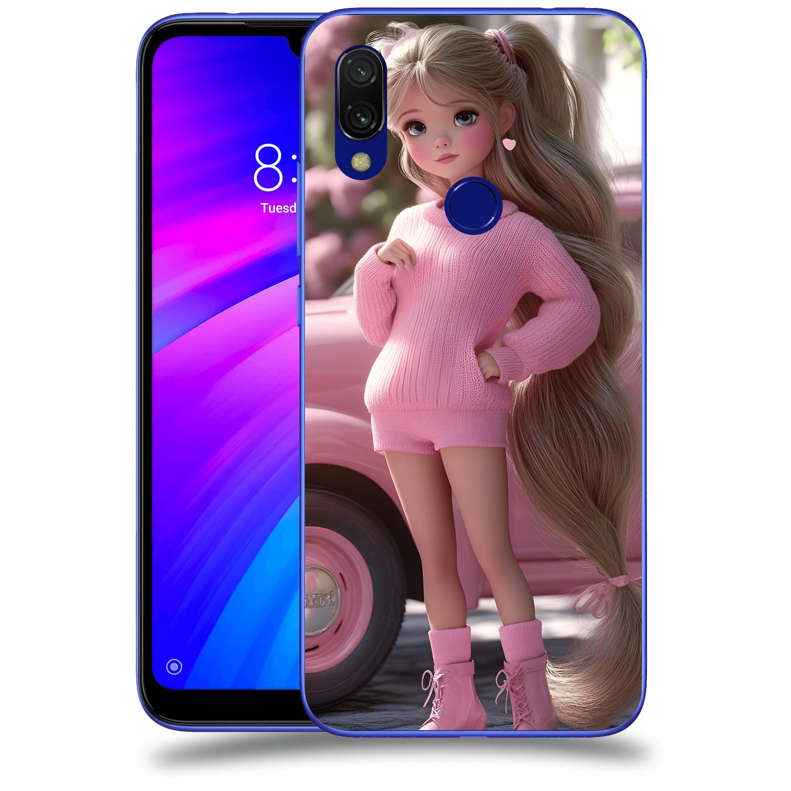 ACOVER Kryt na mobil Xiaomi Redmi 7 - Girl with pink car