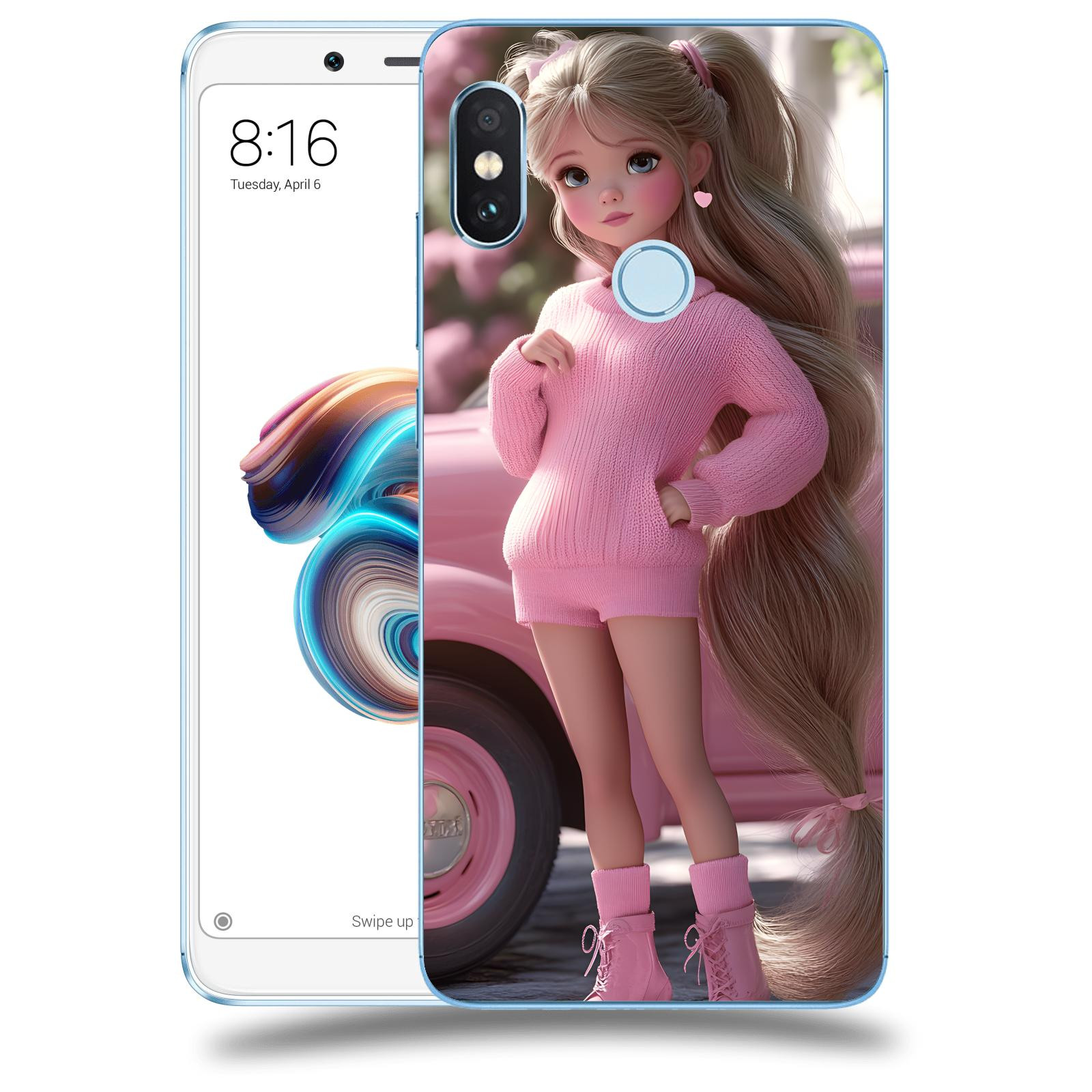 ACOVER Kryt na mobil Xiaomi Redmi Note 5 Global - Girl with pink car