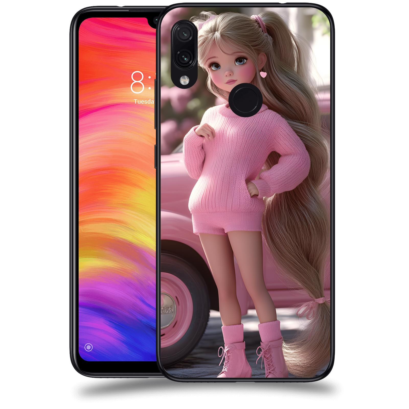 ACOVER Kryt na mobil Xiaomi Redmi Note 7 - Girl with pink car
