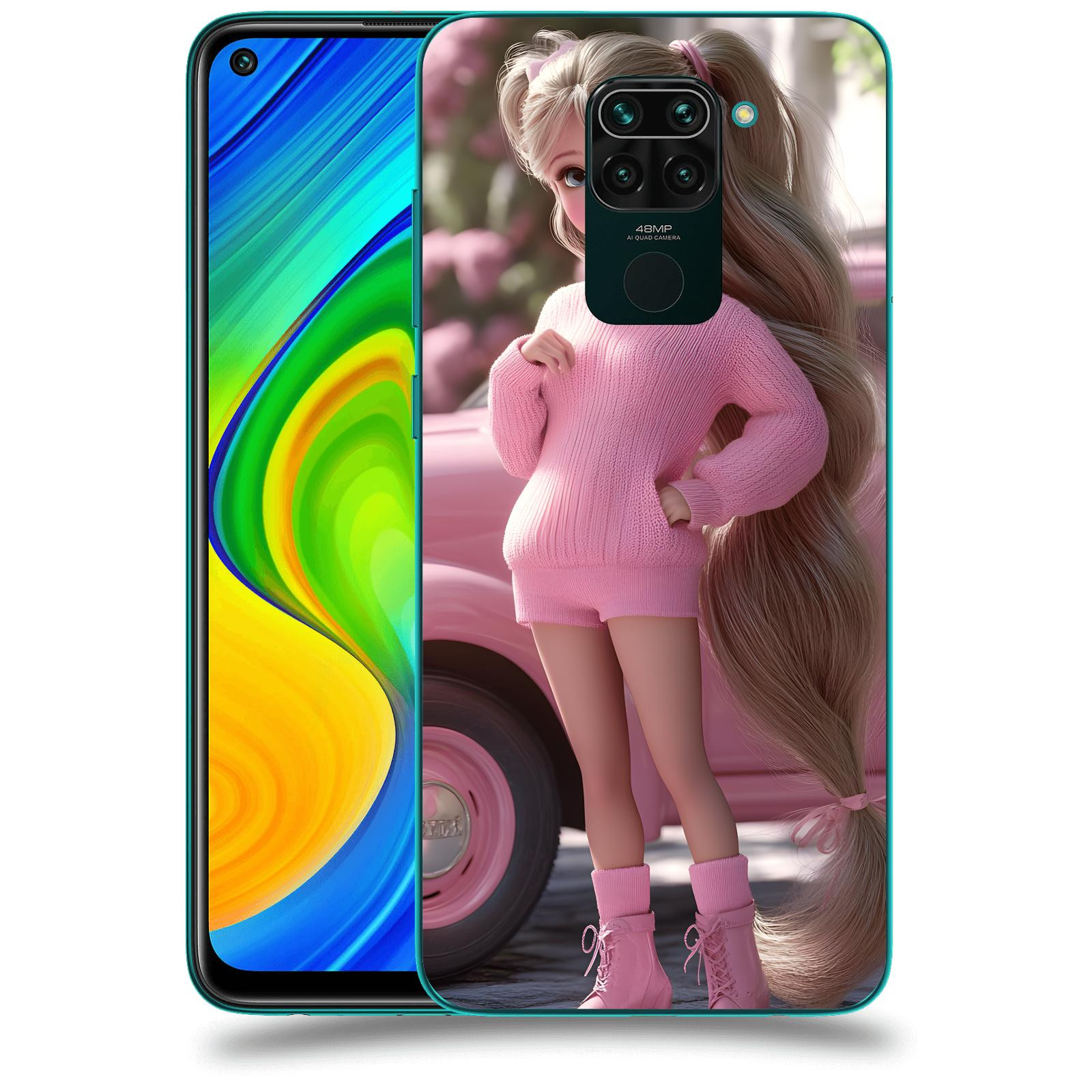 ACOVER Kryt na mobil Xiaomi Redmi Note 9 - Girl with pink car