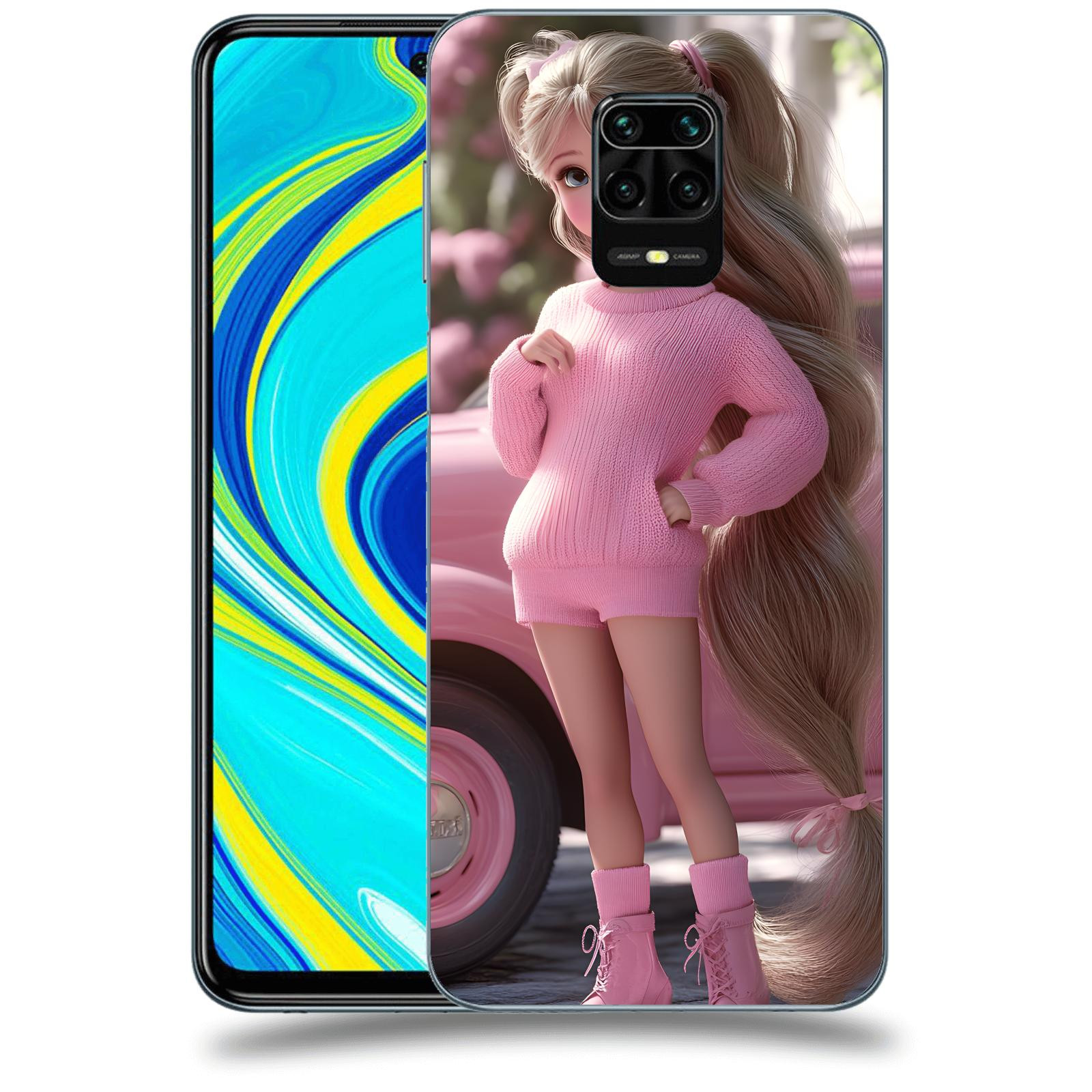 ACOVER Kryt na mobil Xiaomi Redmi Note 9S - Girl with pink car