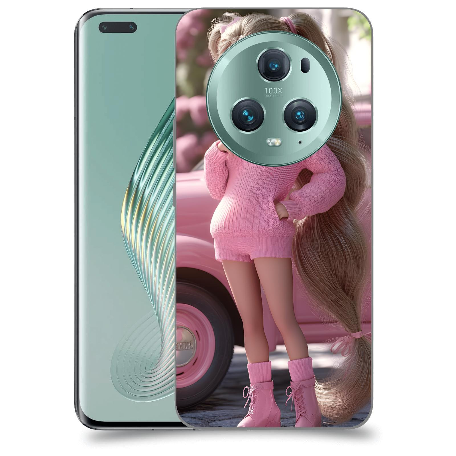 ACOVER Kryt na mobil Honor Magic5 Pro - Girl with pink car