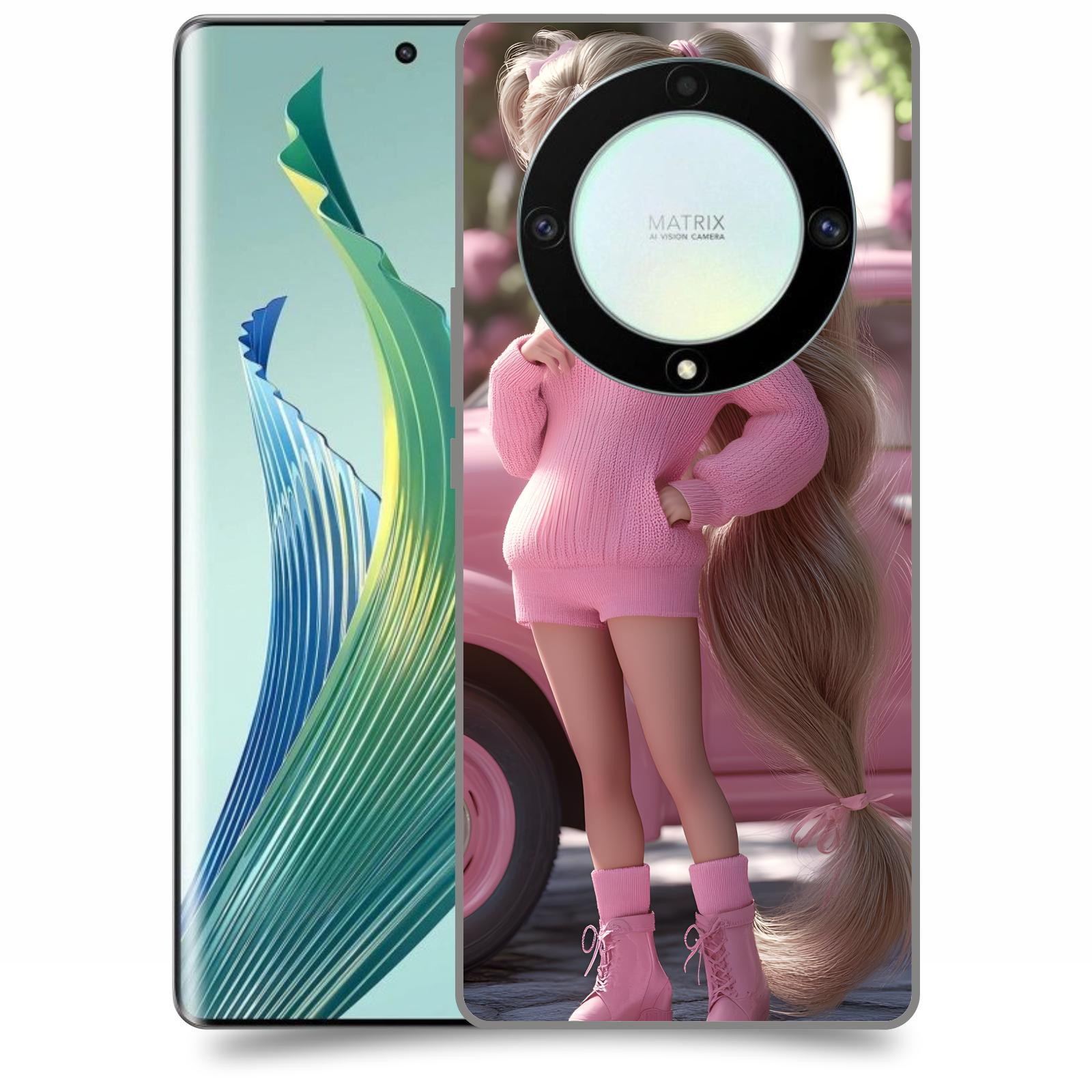 ACOVER Kryt na mobil Honor Magic 5 Lite 5G - Girl with pink car
