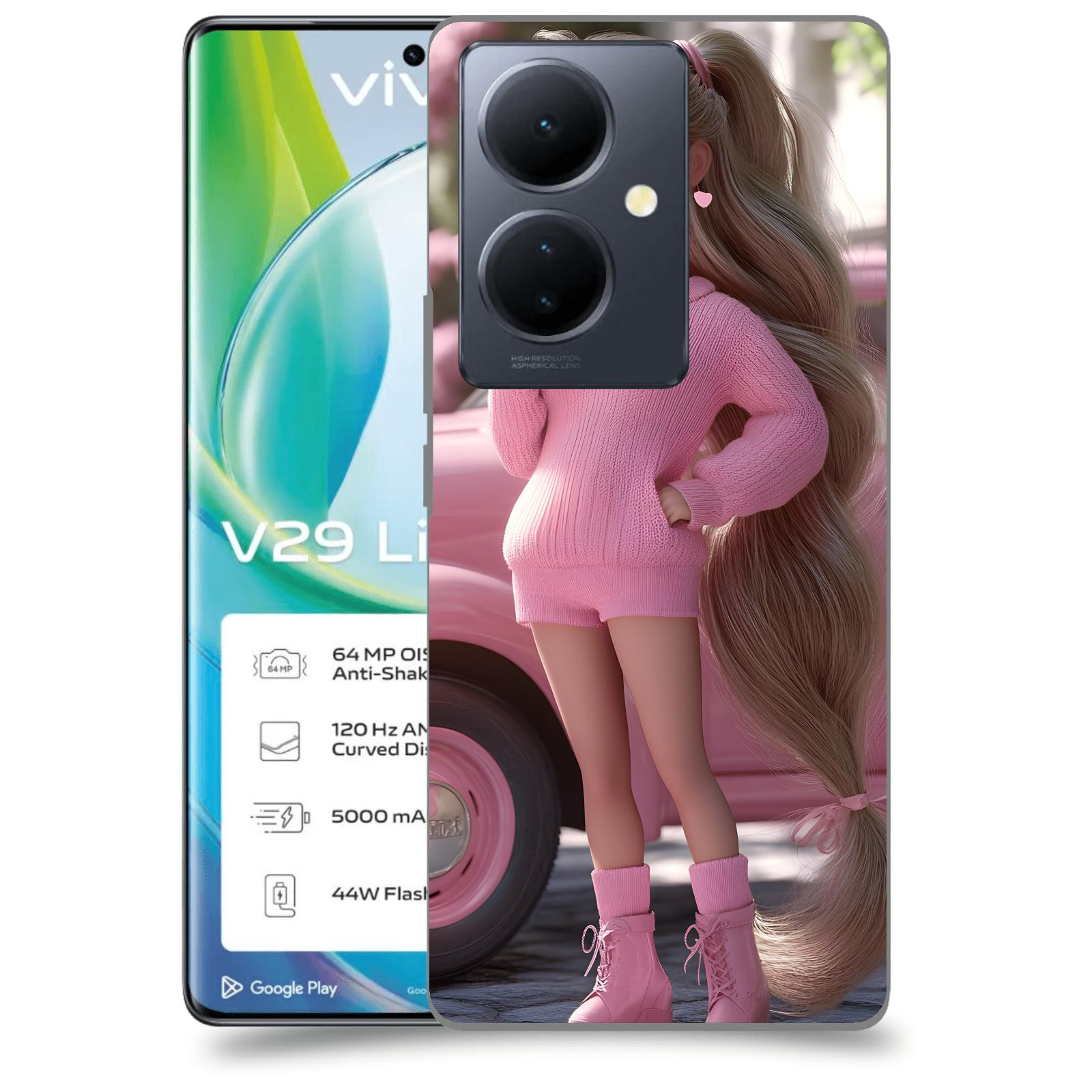 ACOVER Kryt na mobil VIVO V29 Lite 5G - Girl with pink car