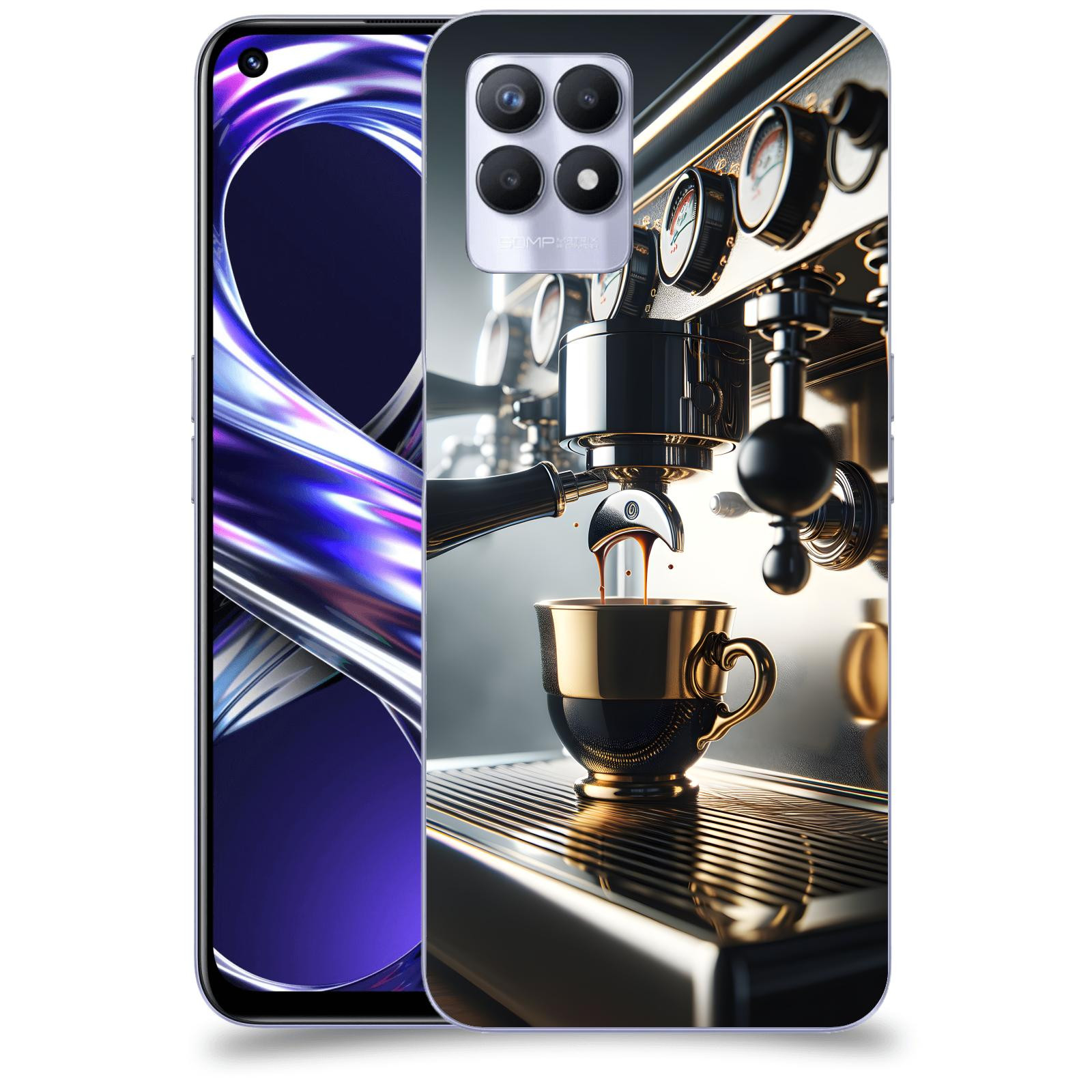 ACOVER Kryt na mobil Realme 8i - Coffee maker