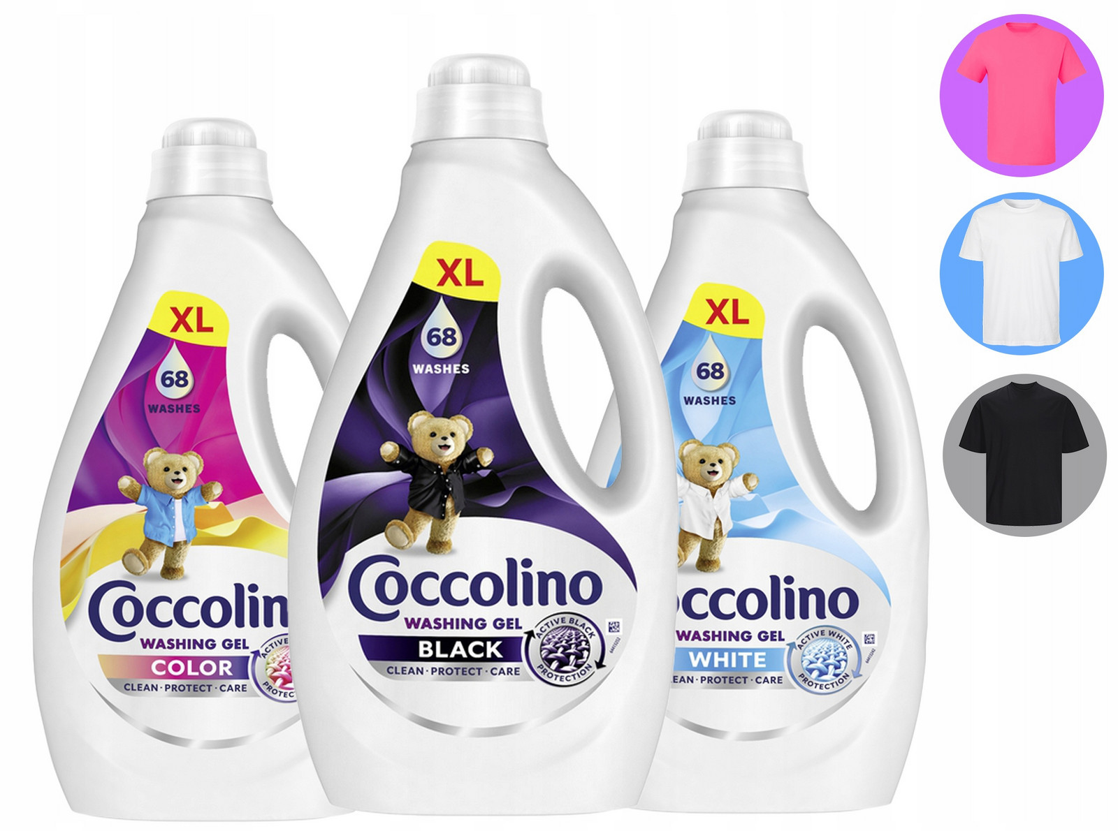 Coccolino Prací gely na barevné černé bílé tkaniny 3x2,72L Sada