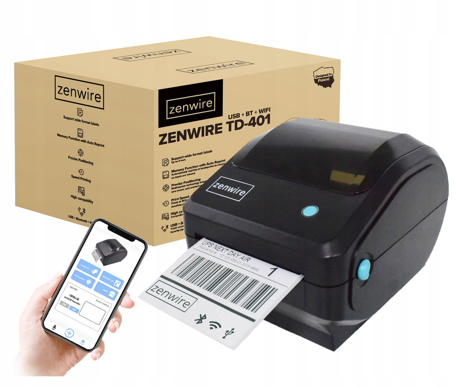 Termální tiskárna samolepících štítků WiFi Bluetooth Usb