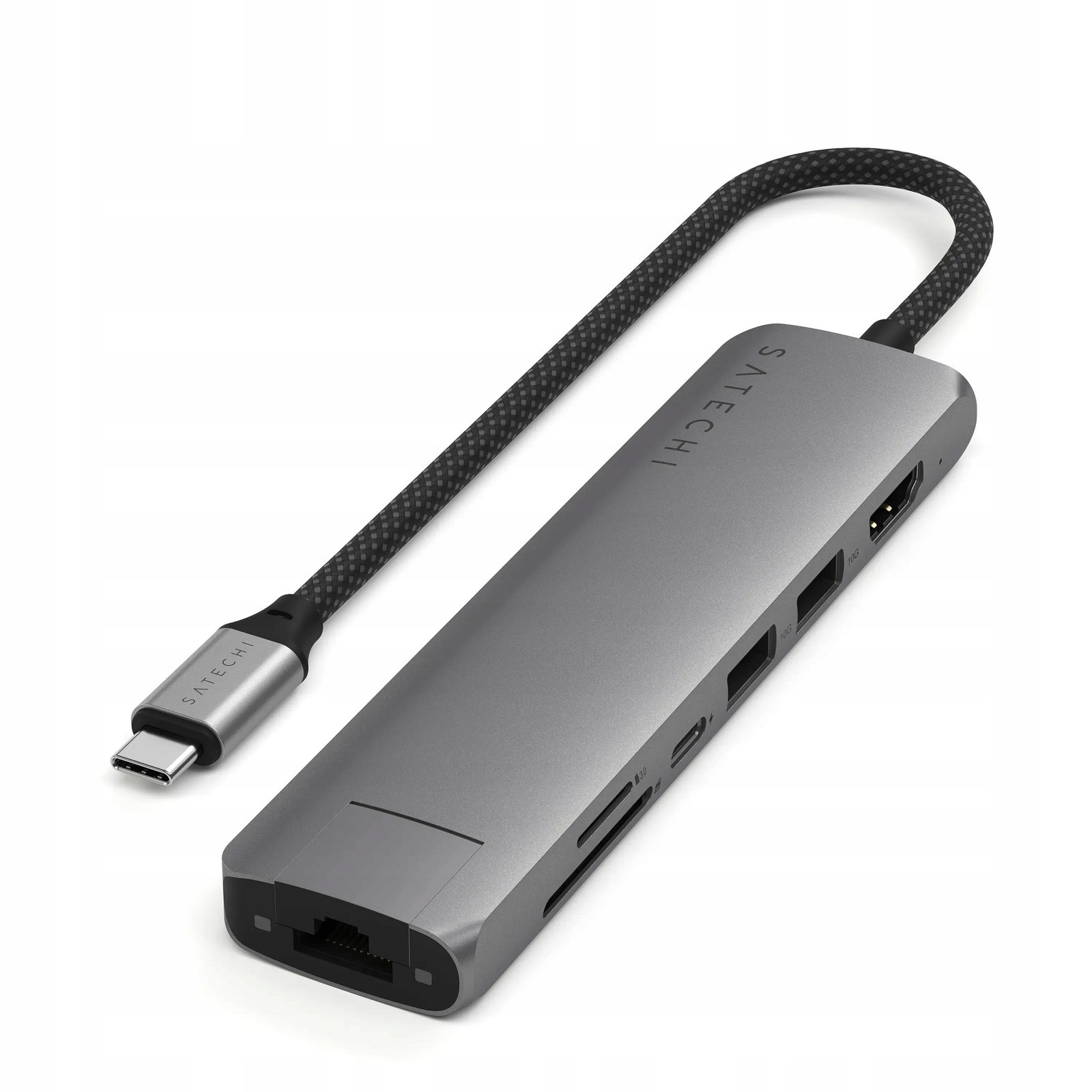 Satechi 7-in-1 Usb-c Slim Víceportový adaptér Usb-c Ethernet Space Grey