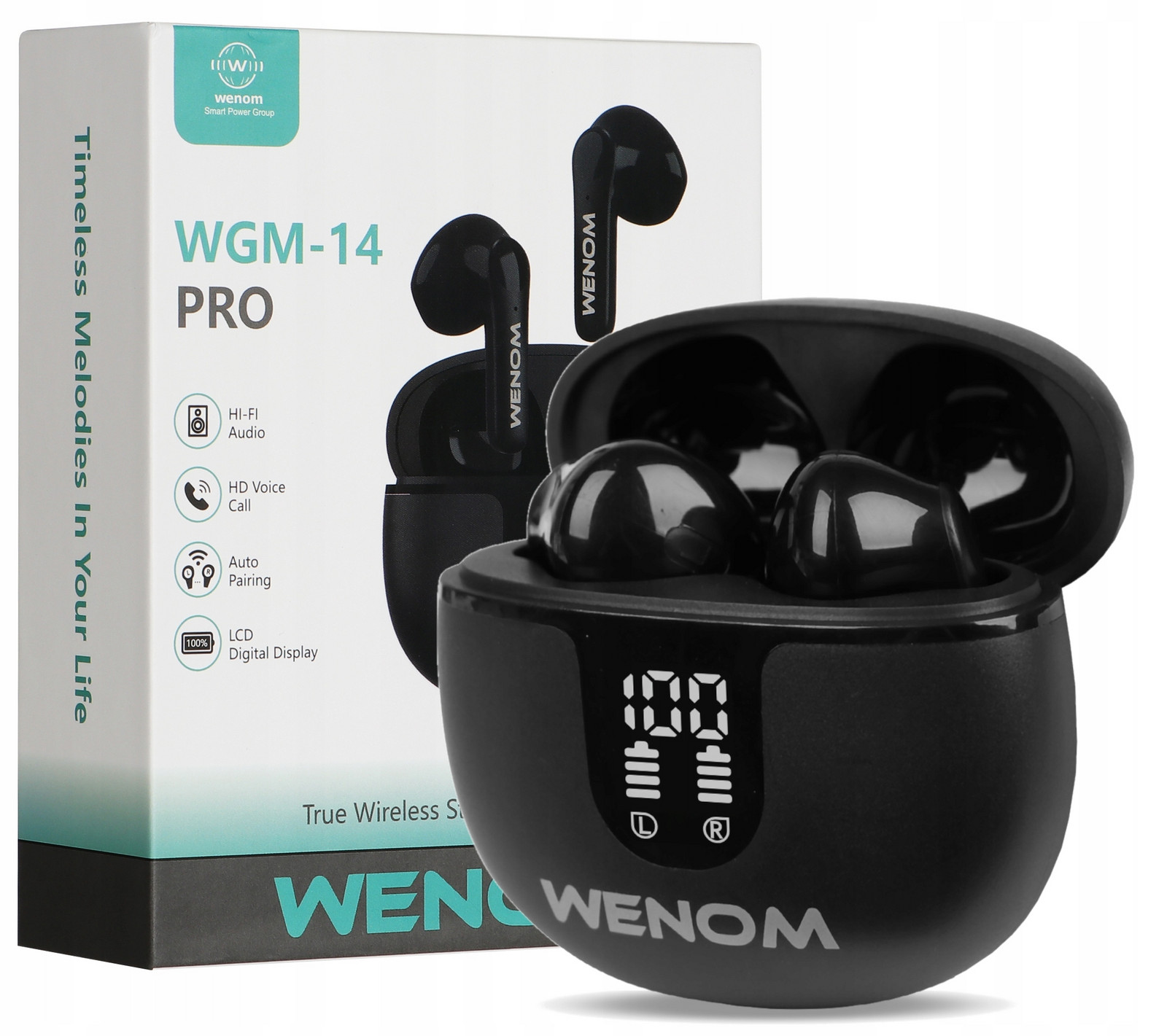 Bezdrátová sluchátka do uší Wenom WGM-14 Pro Powerbank Sportovní do uší