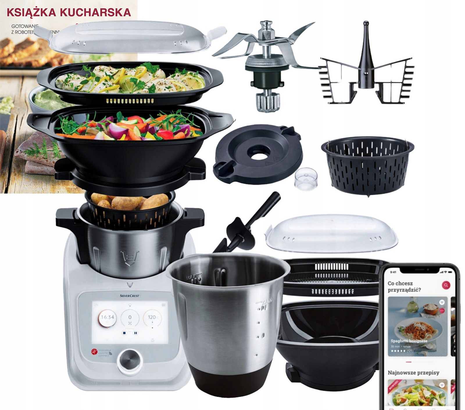 Kuchyňský Robot Lidlomix 2024 Monsieur Cuisine Connect Wi-Fi Sada