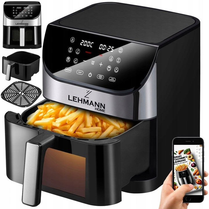 Vzduchová fritéza Lehmann LHODF-1560, 6l, 1500W, 12 programů