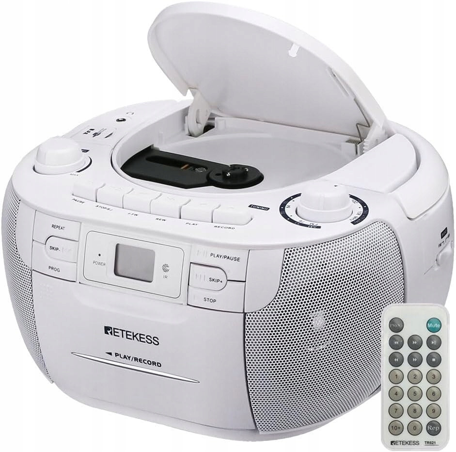 Retekess TR621 CD přehrávač Boombox Stereo,AM Fm rádio,Kazetový přehrávač