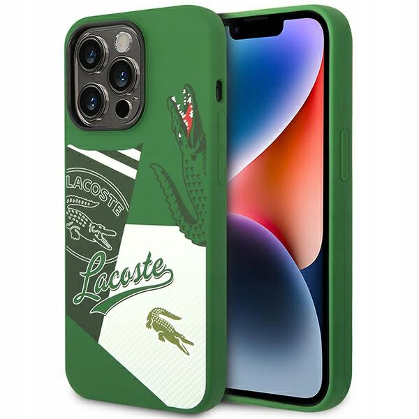 Pouzdro Lacoste pro Apple iPhone 14 Pro, zelený cover, stylová zadní kryt