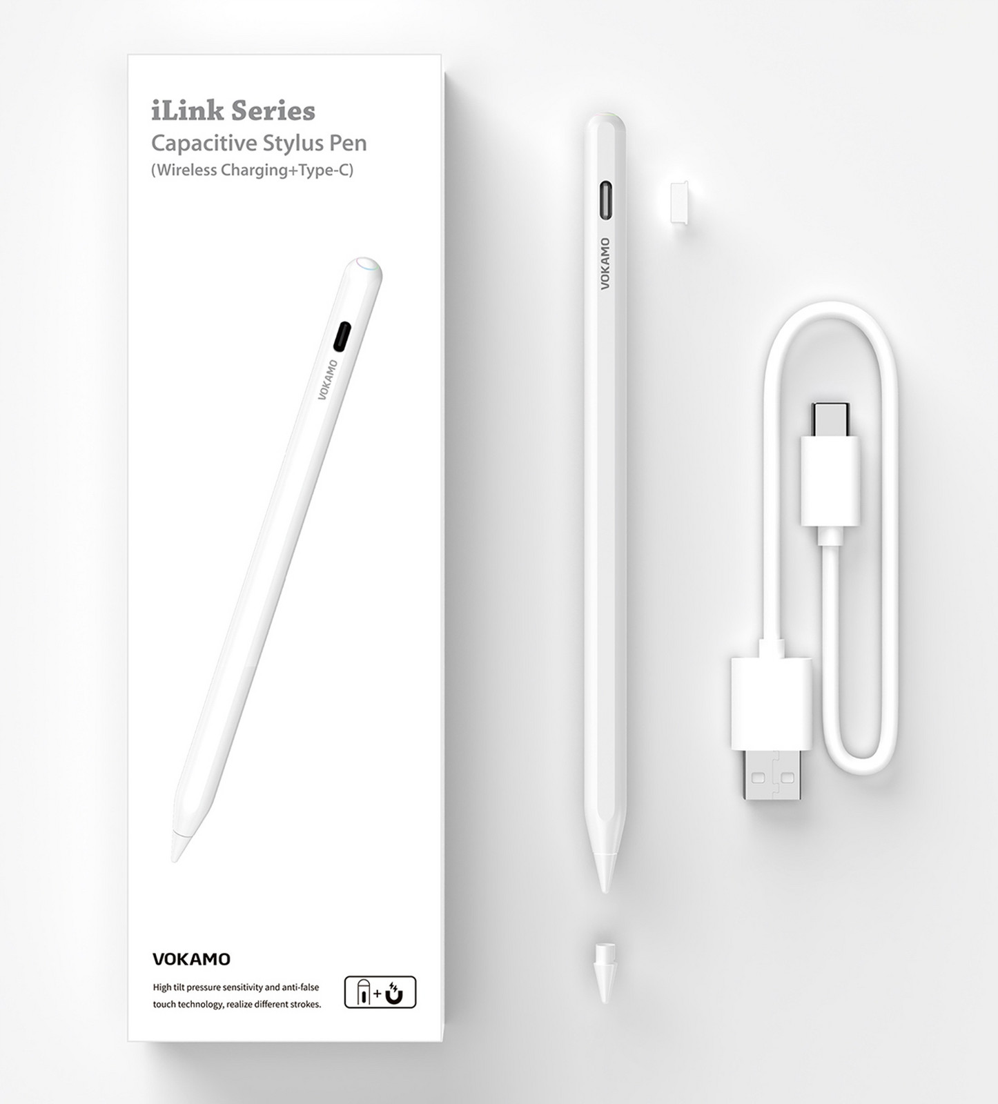 Značkový Dotykové Pero Kapacitní Vokamo iLink pro Apple iPad (Wireless+USB-C)