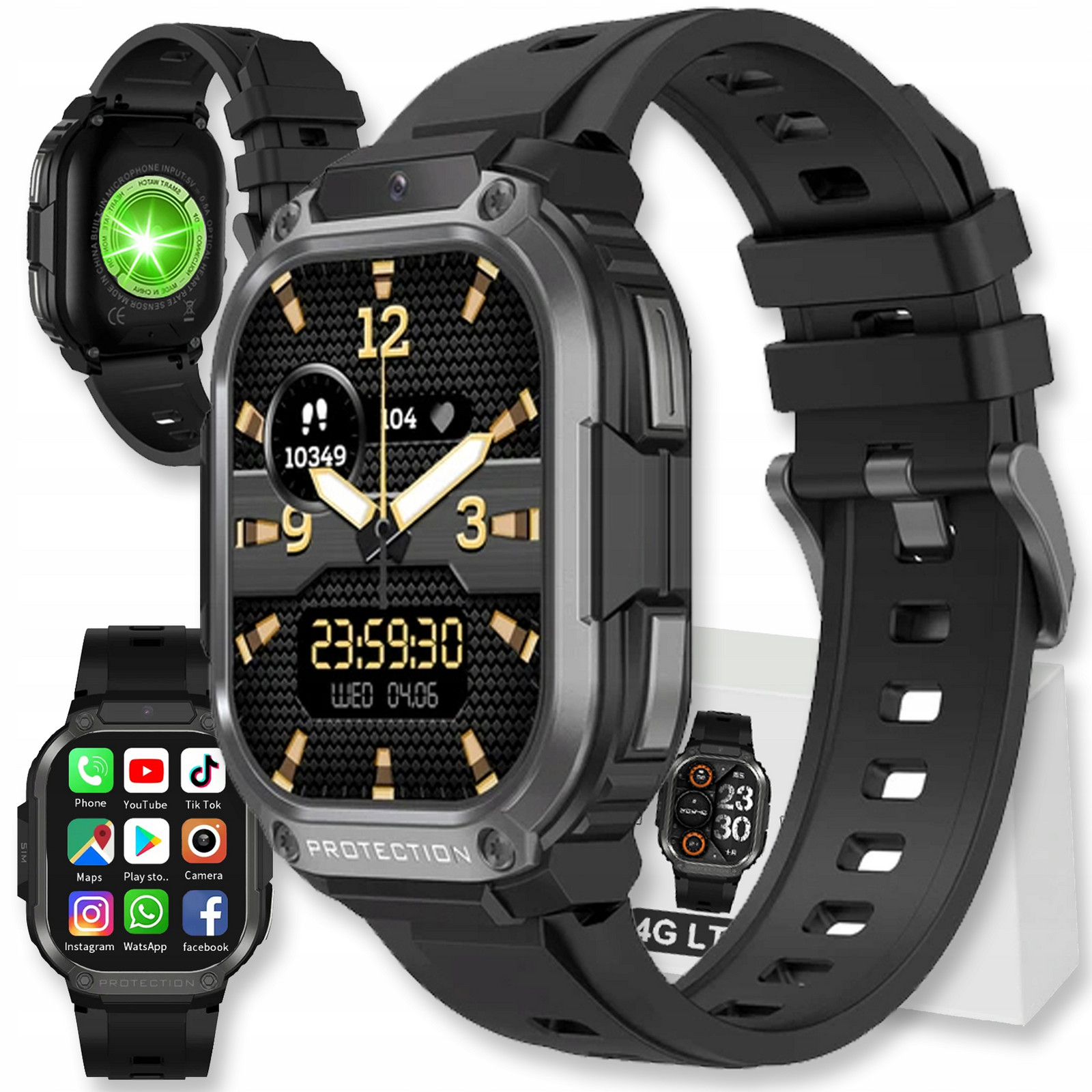 Chytré Hodinky Hovory Watch Černé Menu Pl Vodotěsné Gps Smartband