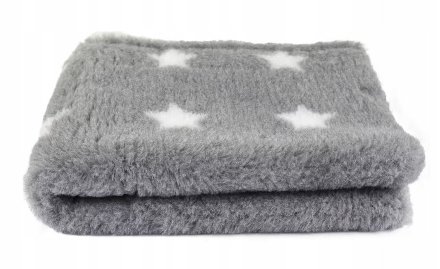 DryBed Blovi VetBed A+ pelíšek šedý s bílými hvězdičkami L 150cm x 100cm