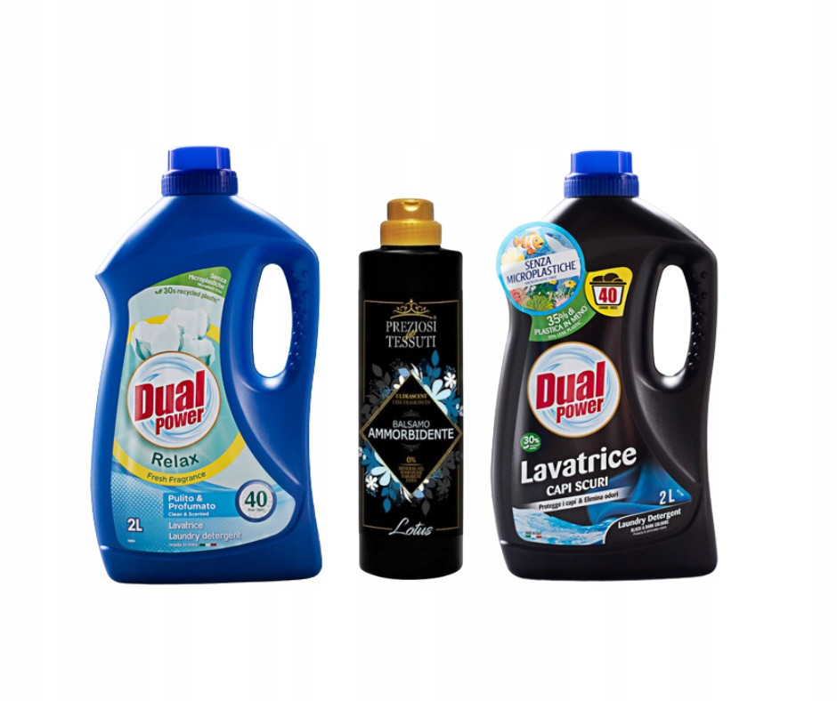 Dual Power set 2x tekutý prací prostředek Relax, Black Preziosi koncentrát Lotu
