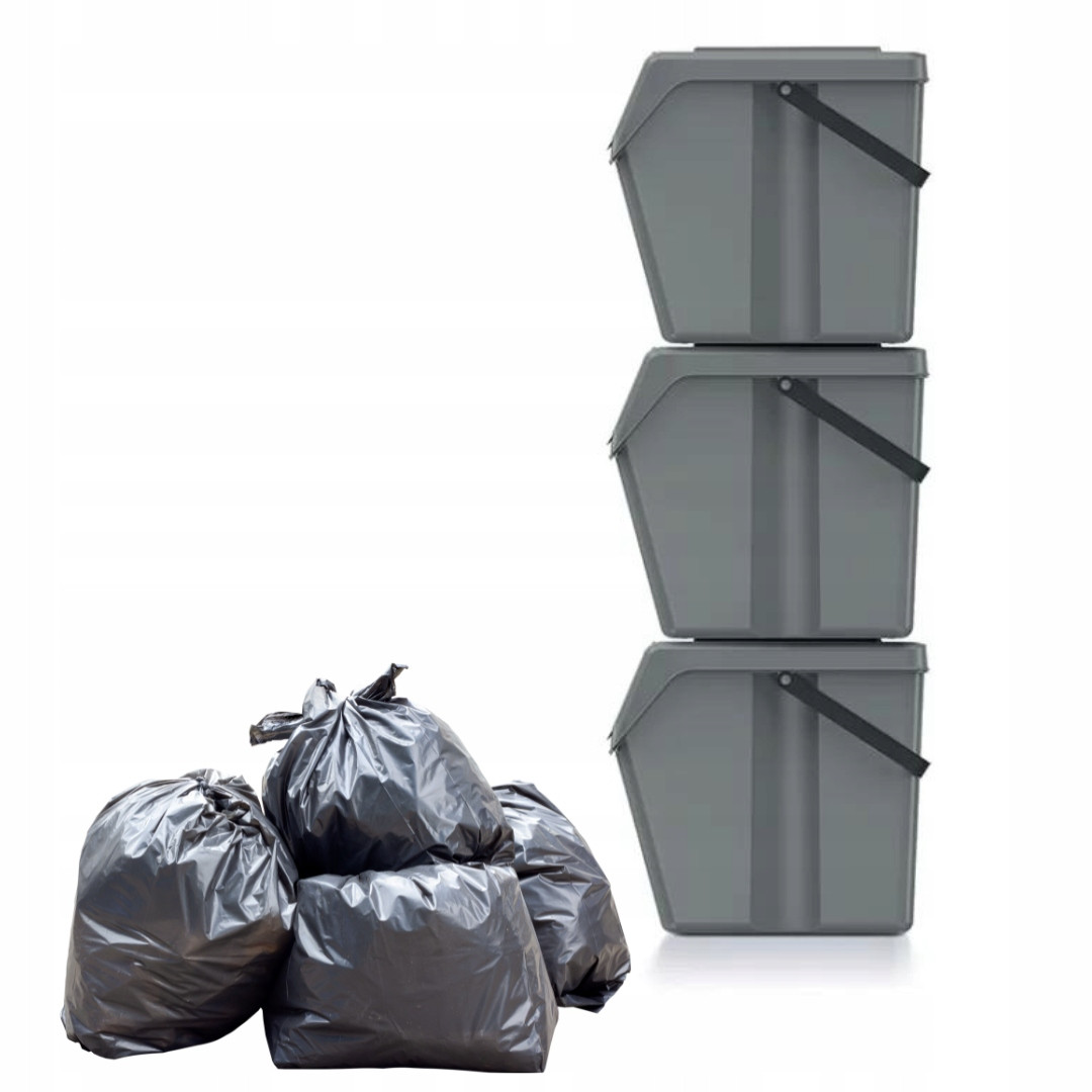 Odpadkový koš nádoba na tříděný odpad 3x20L sada popelnic