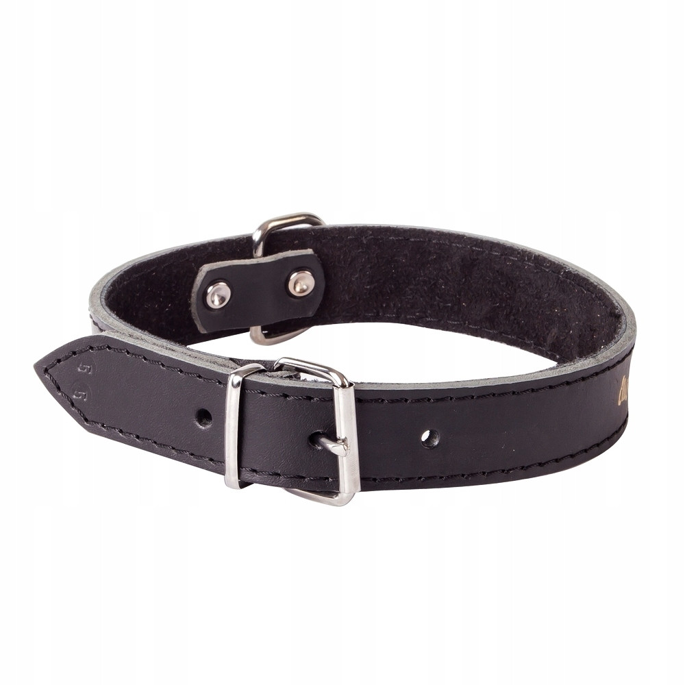 Dingo Obojek Pro Psa Podšitý Semiš 4,0x75 Černý