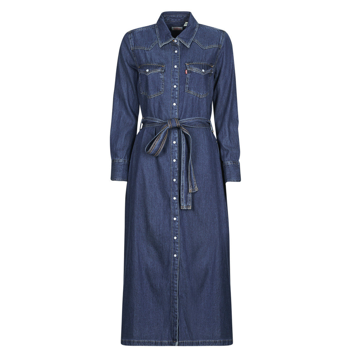 Levis  QUINNEY DENIM DRESS  Modrá