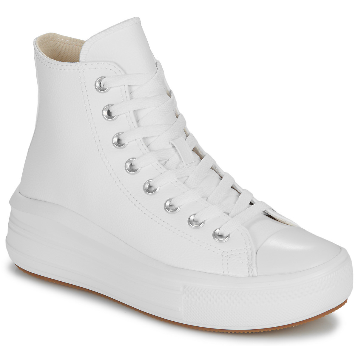 Converse  CHUCK TAYLOR ALL STAR MOVE PLATFORM LEATHER  Bílá