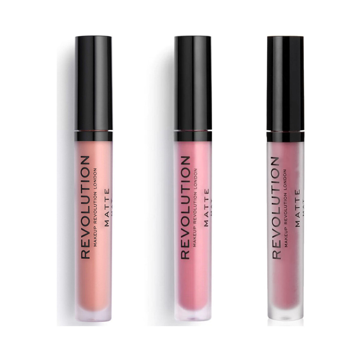 Makeup Revolution  Set of 3 Matte Lip Glosses - 106 Glorified / 116 Dollho