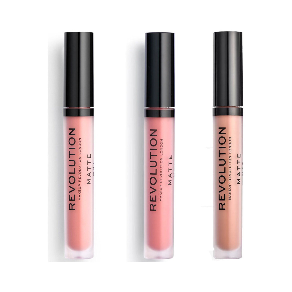 Makeup Revolution  Set of 3 Matte Lip Glosses - 113 Heart Race / 114 White