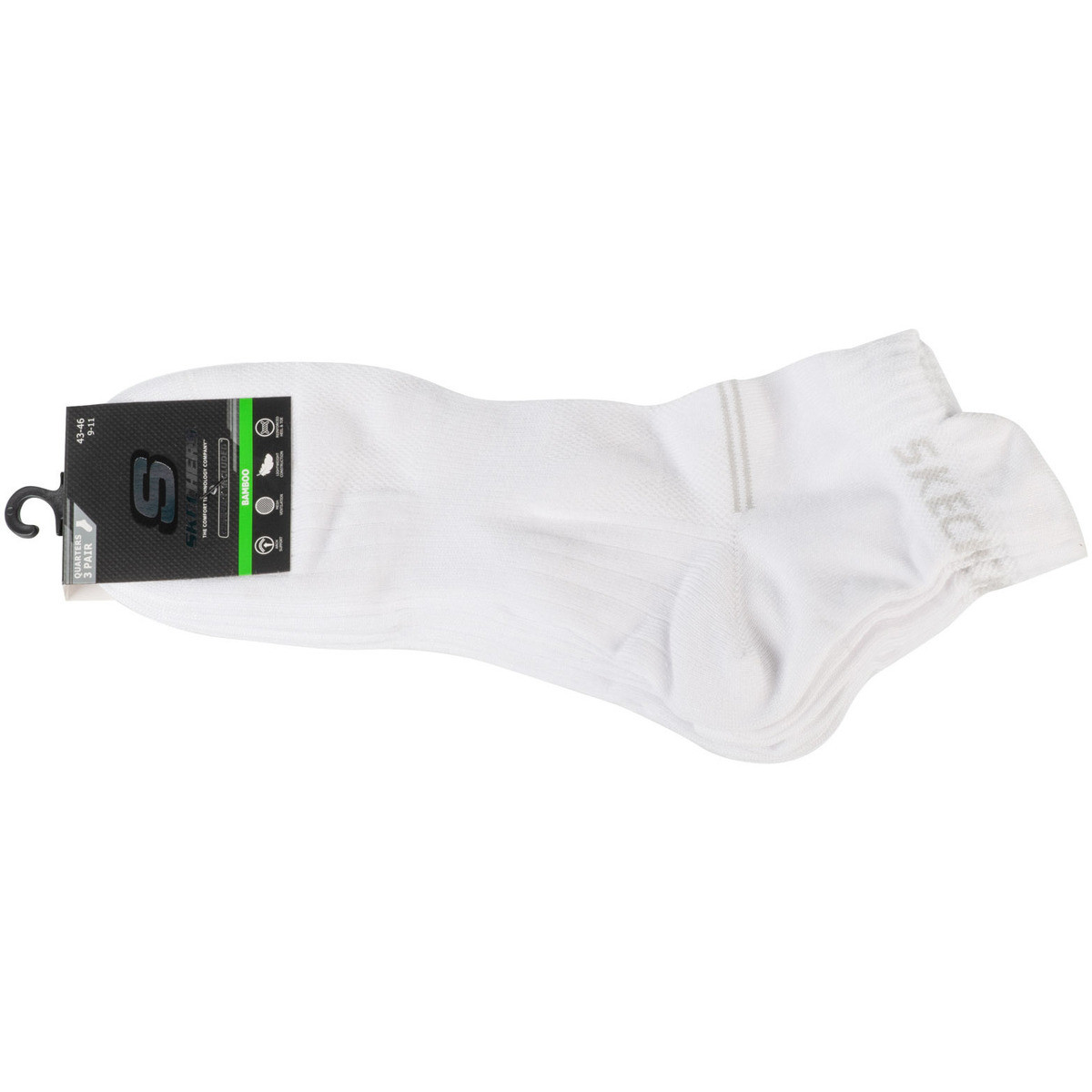 Skechers  3PPK Bamboo Mesh Quarter Socks  Bílá