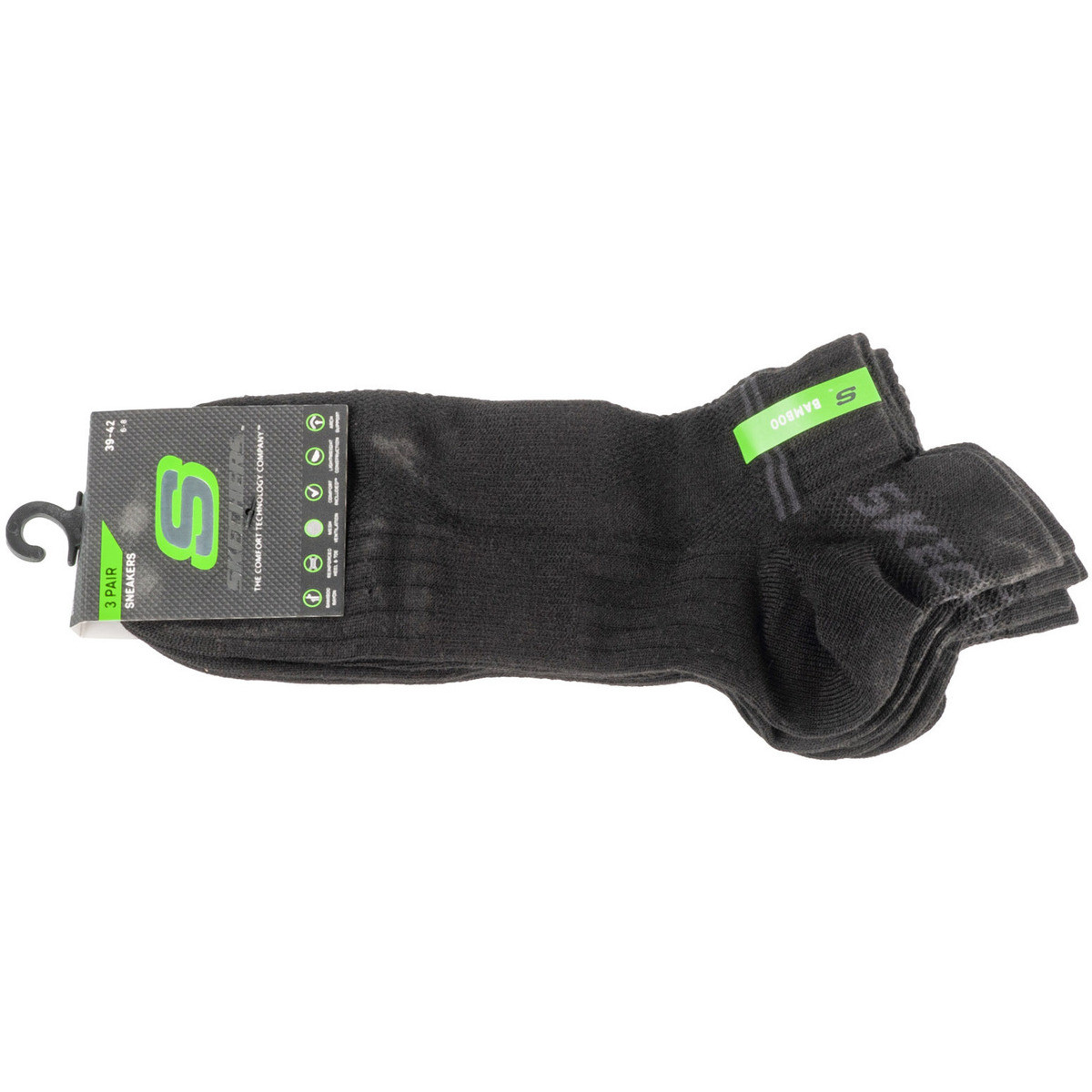 Skechers  3PPK Bamboo Mesh Sneaker Socks  Černá