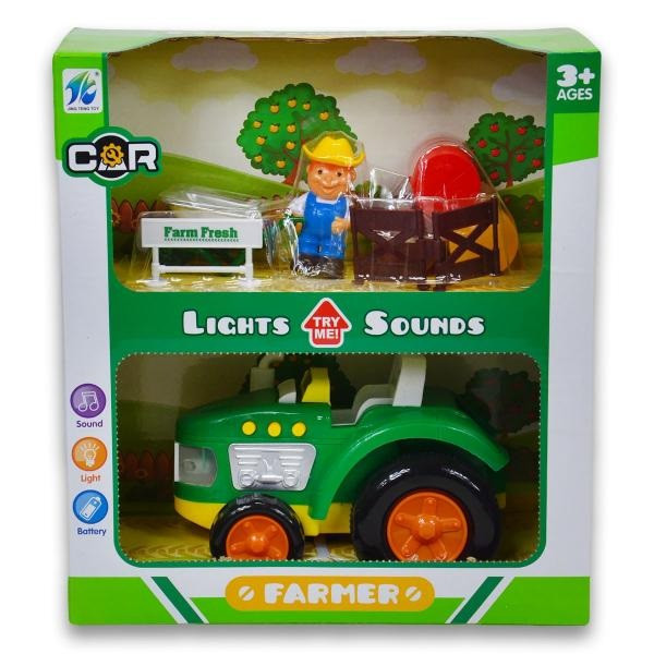 Farmářská souprava s farmářem, doplňky a traktorem se světlem a zvukem