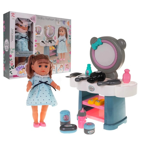 Interaktivní panenka s toaletním stolkem a doplňky