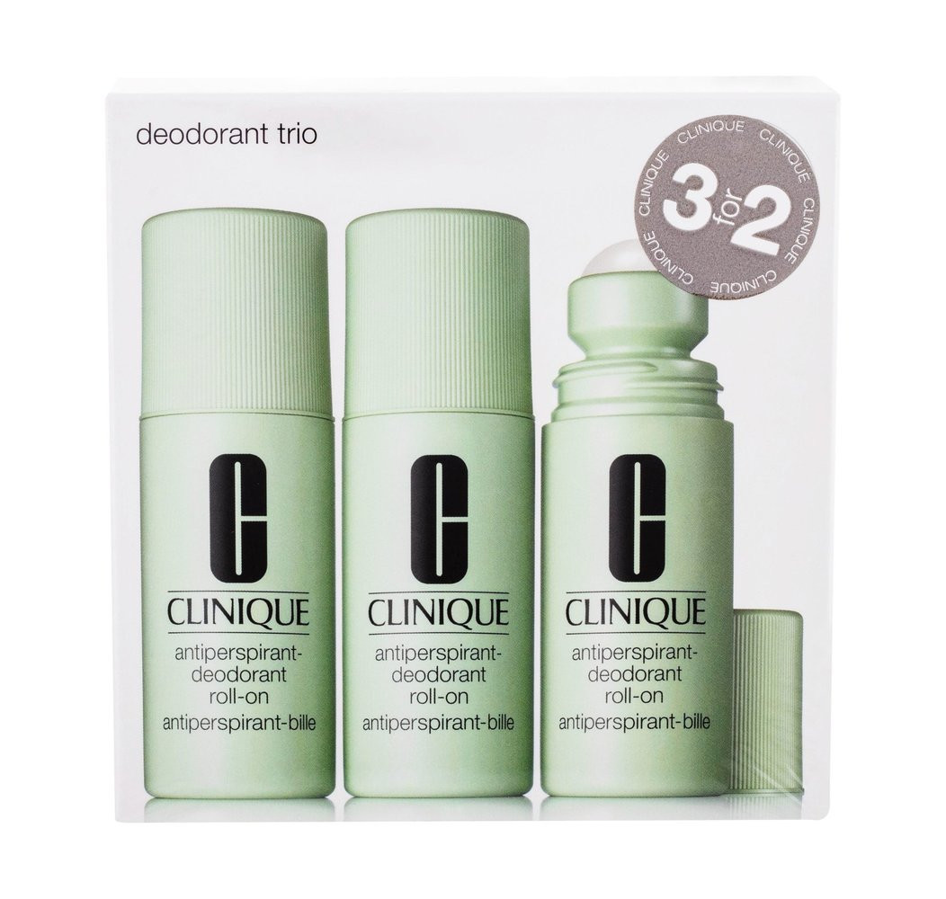 Clinique Sada kuličkových antiperspirant-deodorantů Deodorant Trio 3 x 75 g