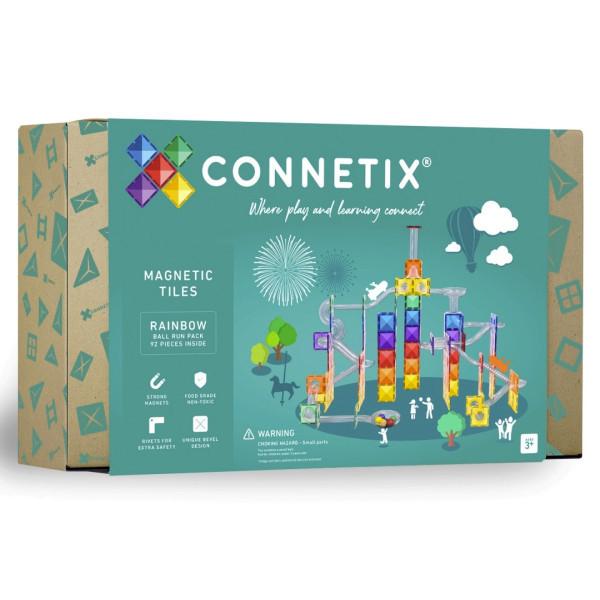 Connetix Tiles - Kuličková dráha Rainbow Ball Run Pack 92 ks