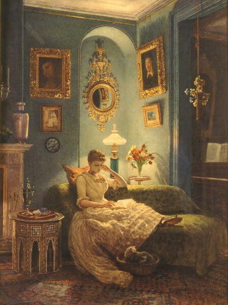 Edward Poynter Obrazová reprodukce An Evening at Home, Edward Poynter, 30 × 40 cm